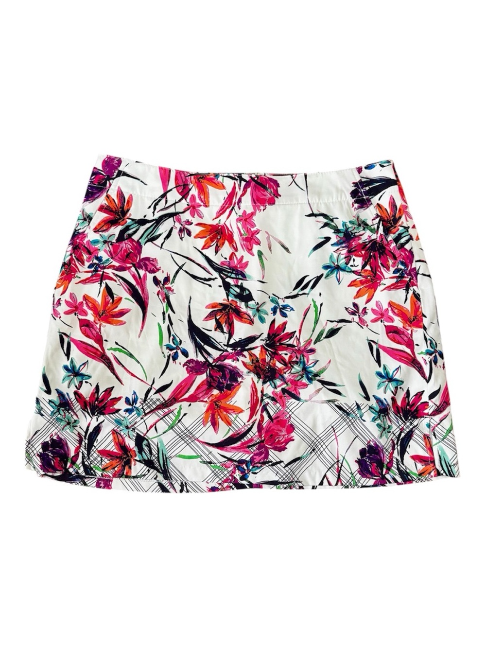 Lady Hagen Skort White Multicolor Tropical Floral Golfcore Tenniscore Pickleball